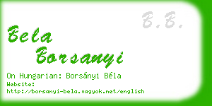 bela borsanyi business card